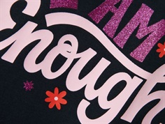 Name It t-shirt dark sapphire med print- I am enough og glimmer